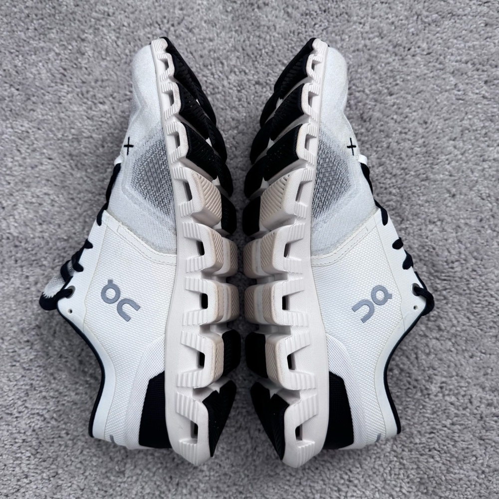On Running Cloud X White and Black Athletic Sneakers - Picture 10 of 14